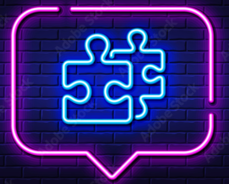 neon jigsaw piece